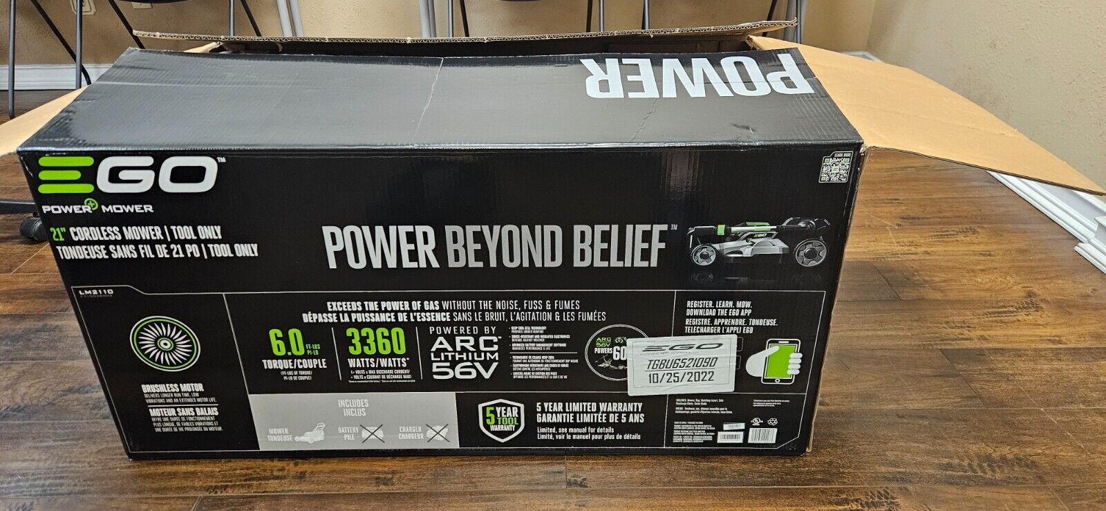 Ego Power+ Select Cut 21-inch 56V Cordless Push Lawn Mower (Tool Only)