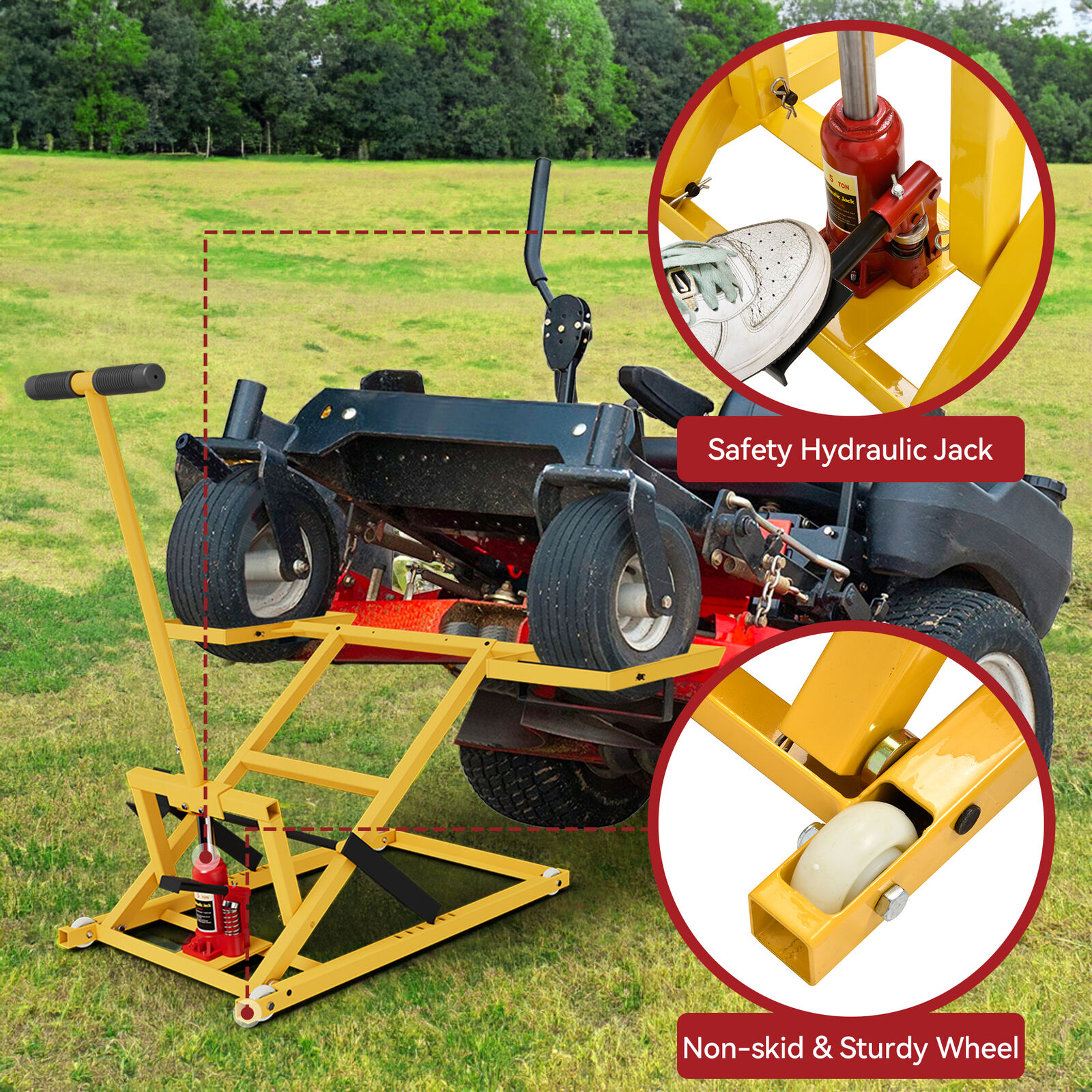 Lawn Mower Lift Jack for Tractors & ZeroRiding Lawn Mowers 550LBS Capacity