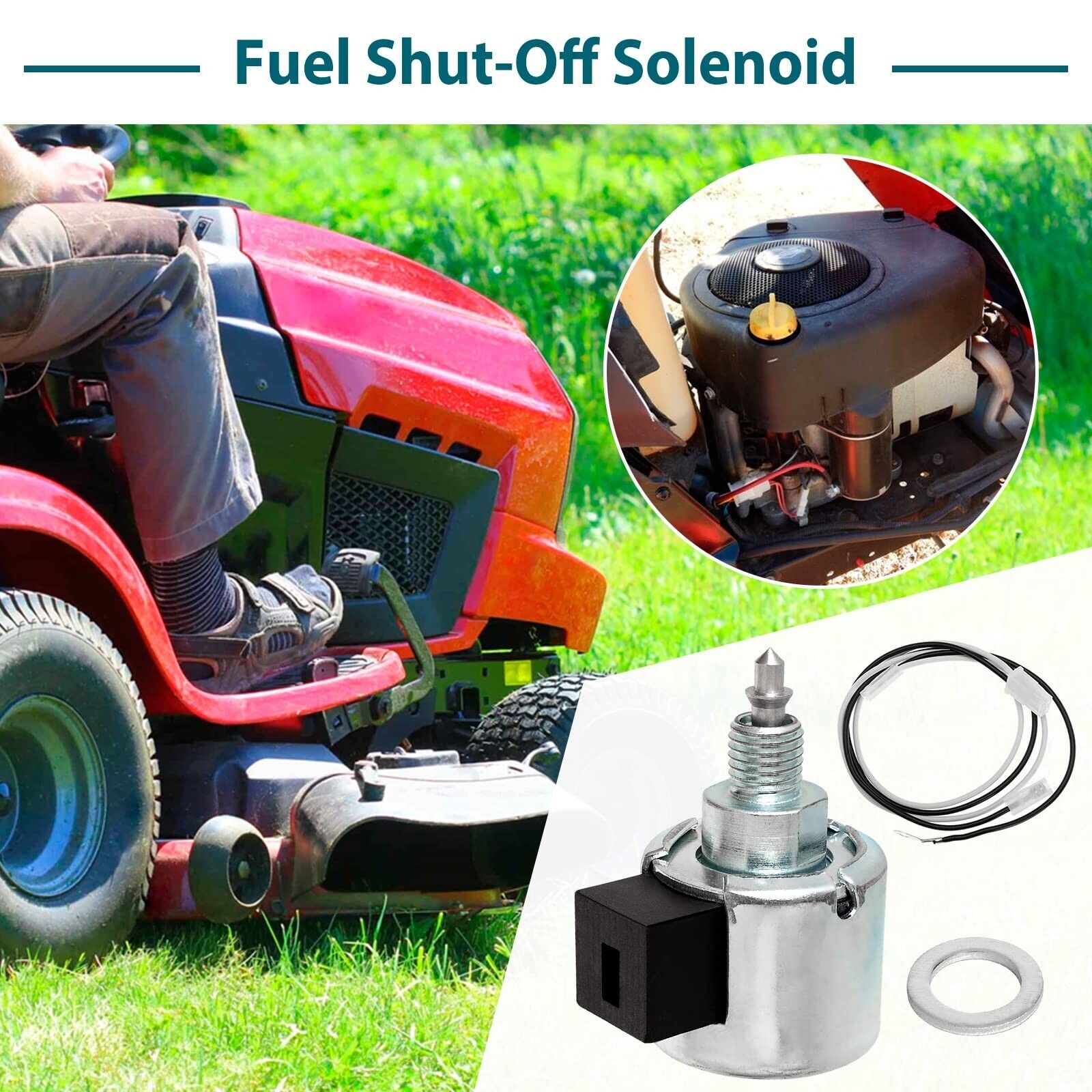 846639 Fuel Shut-Off Solenoid for Briggs&Stratton John Deere Husqvarna Engine