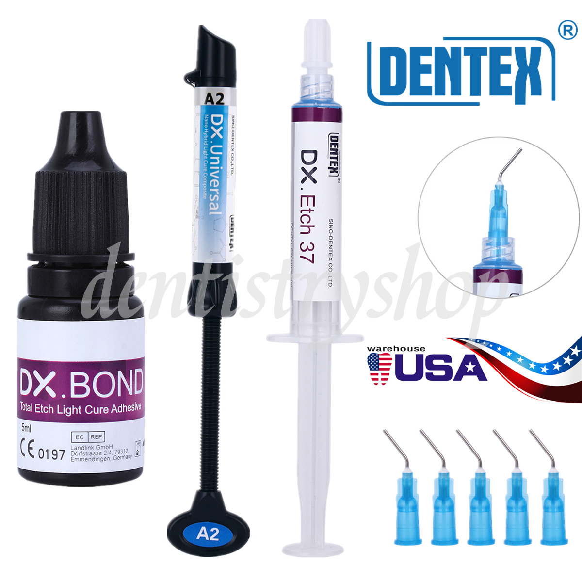 DENTEX Universal Dental Light Cure Hybrid Composite Resin A1/A2/A3/A3.5/B1