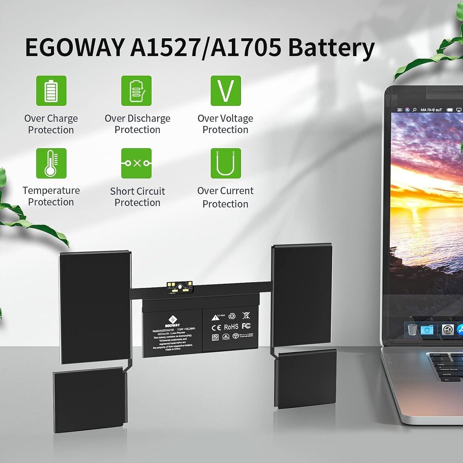 A1527 A1534 Battery for MacBook 12 Inch Early 2015 Early 2016 Mid 2017