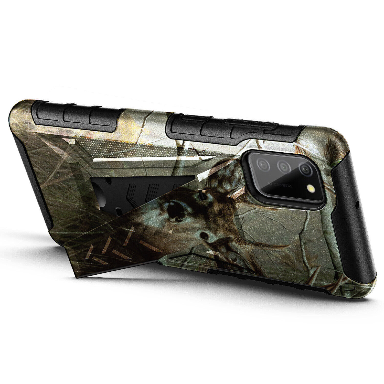 For Samsung Galaxy A03S Case Holster Belt Clip Phone Cover with Tempered Glass