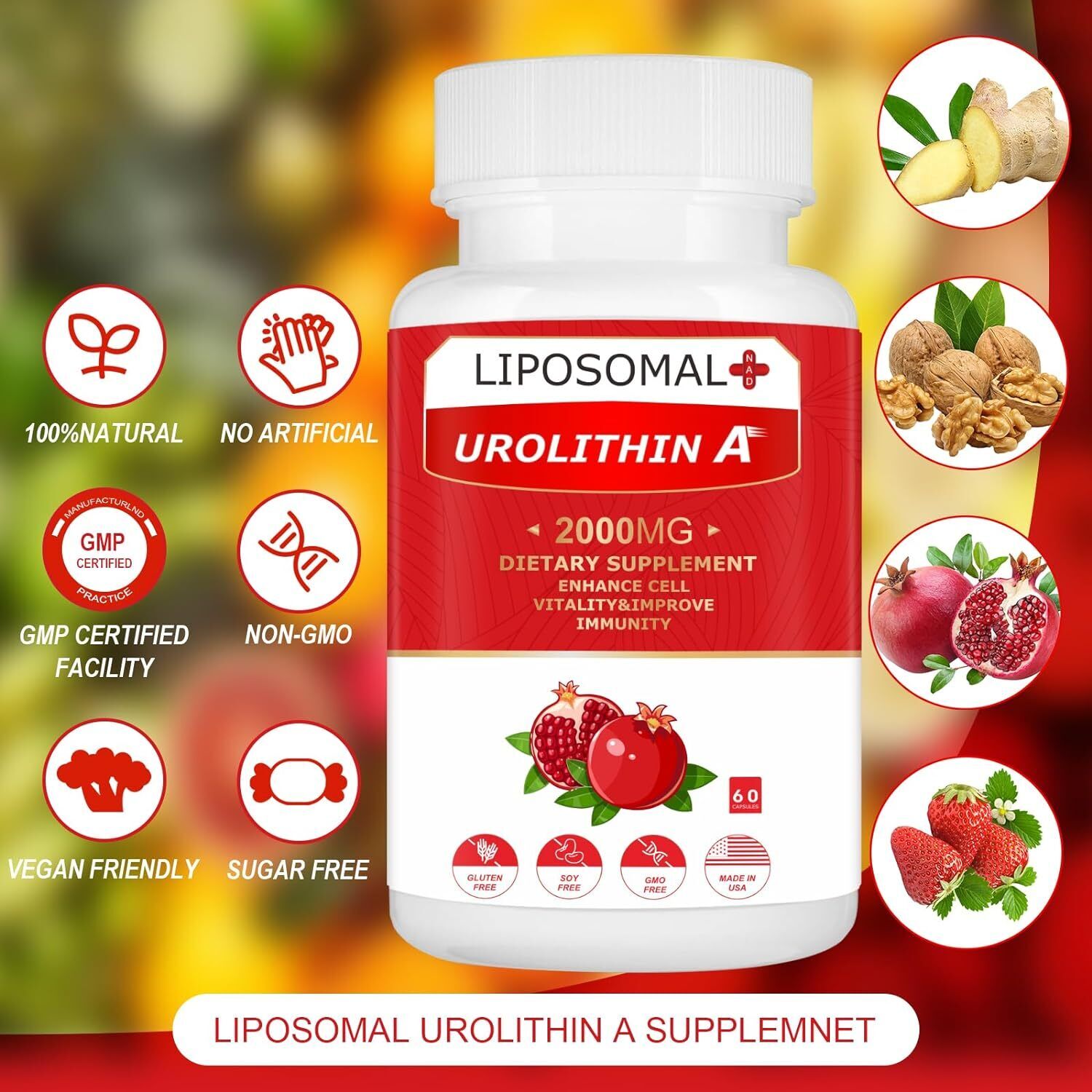 NEW***Liposomal Urolithin a Supplement 2000MG -Antioxidant Supplement with Organ