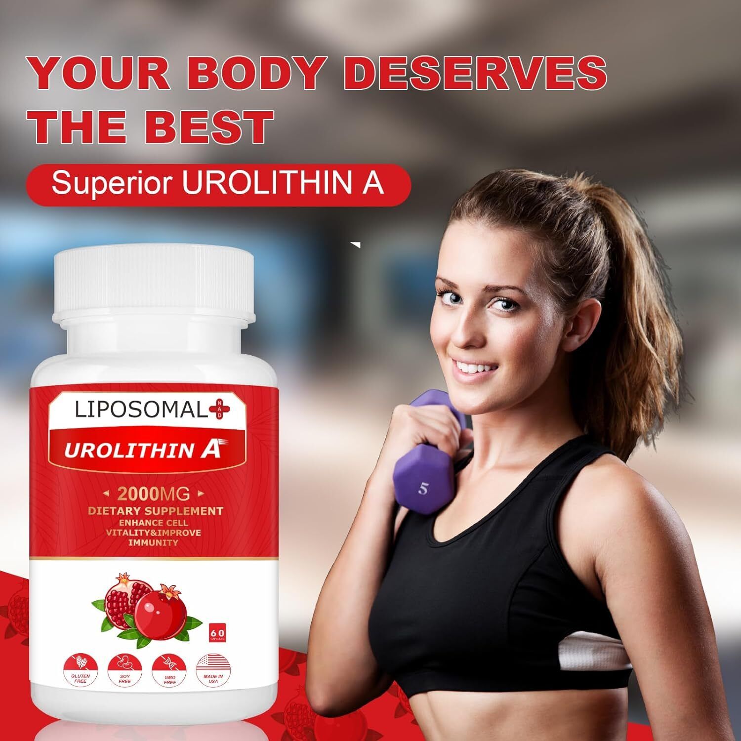 NEW***Liposomal Urolithin a Supplement 2000MG -Antioxidant Supplement with Organ