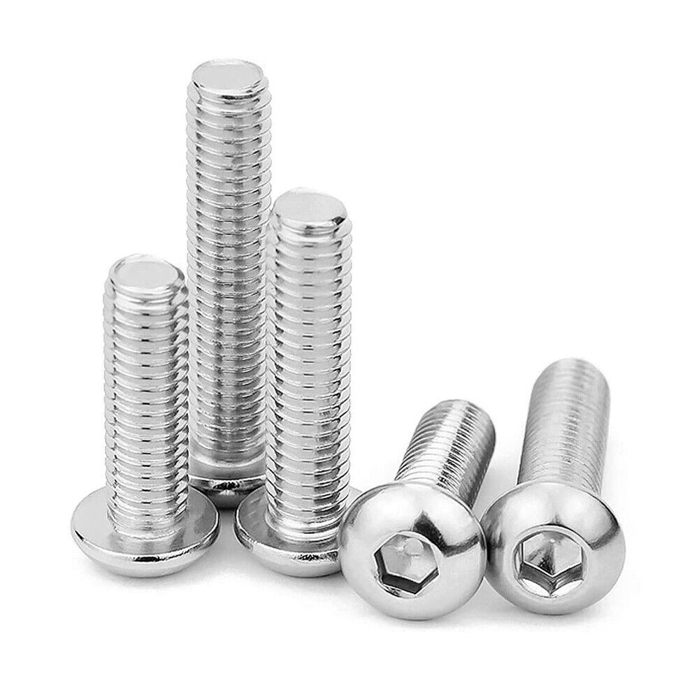 M6 M8 M10 Button Head Socket Cap Screws Allen Hex Drive Bolts A2 Stainless Steel