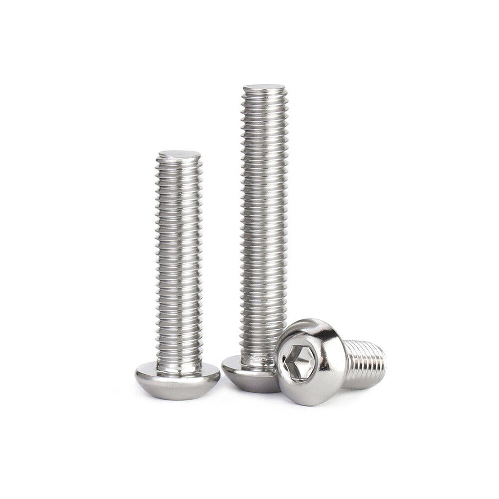 M6 M8 M10 Button Head Socket Cap Screws Allen Hex Drive Bolts A2 Stainless Steel
