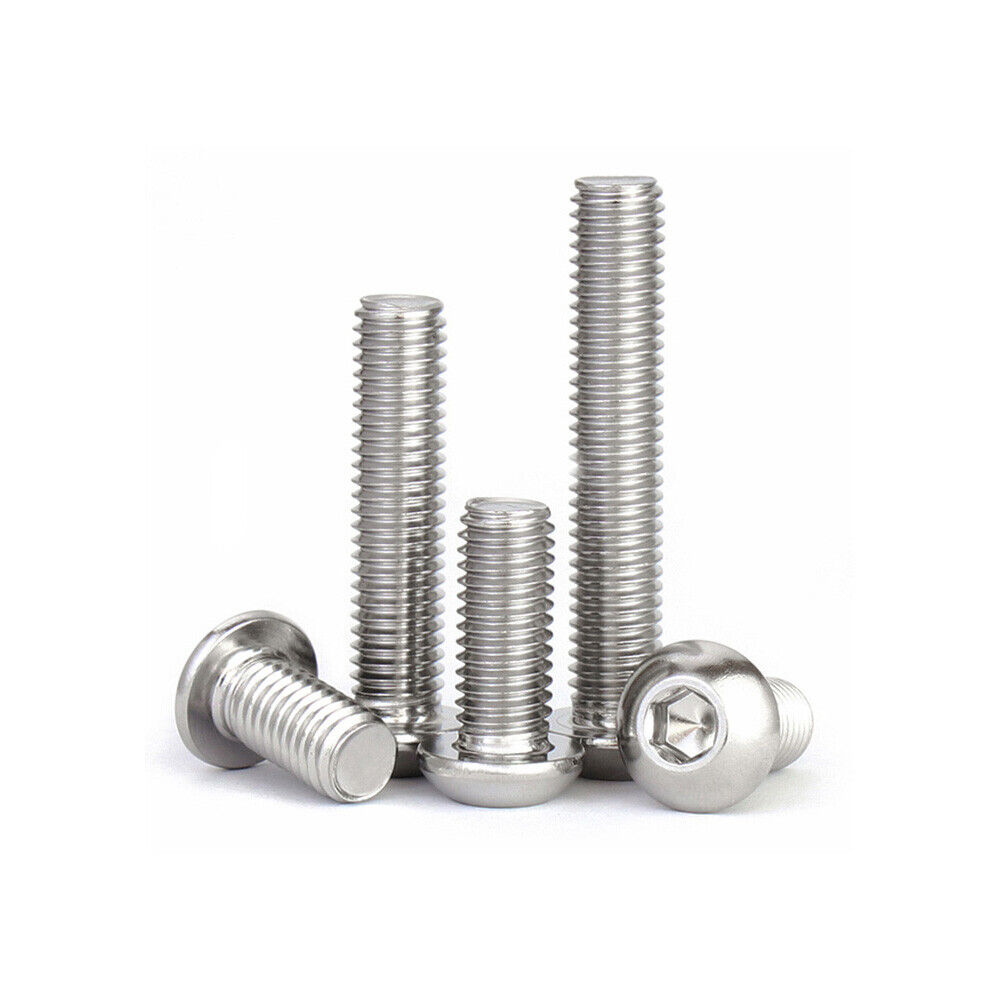 M6 M8 M10 Button Head Socket Cap Screws Allen Hex Drive Bolts A2 Stainless Steel