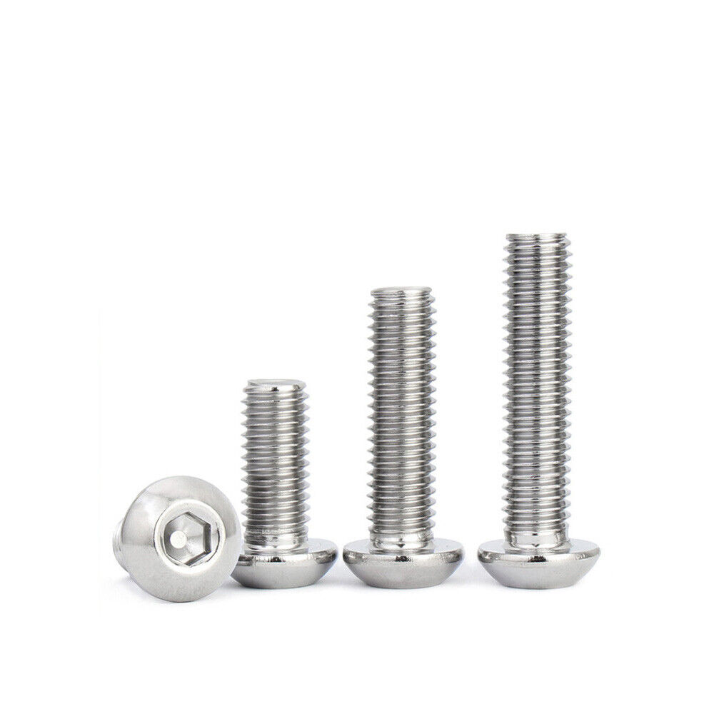 M6 M8 M10 Button Head Socket Cap Screws Allen Hex Drive Bolts A2 Stainless Steel