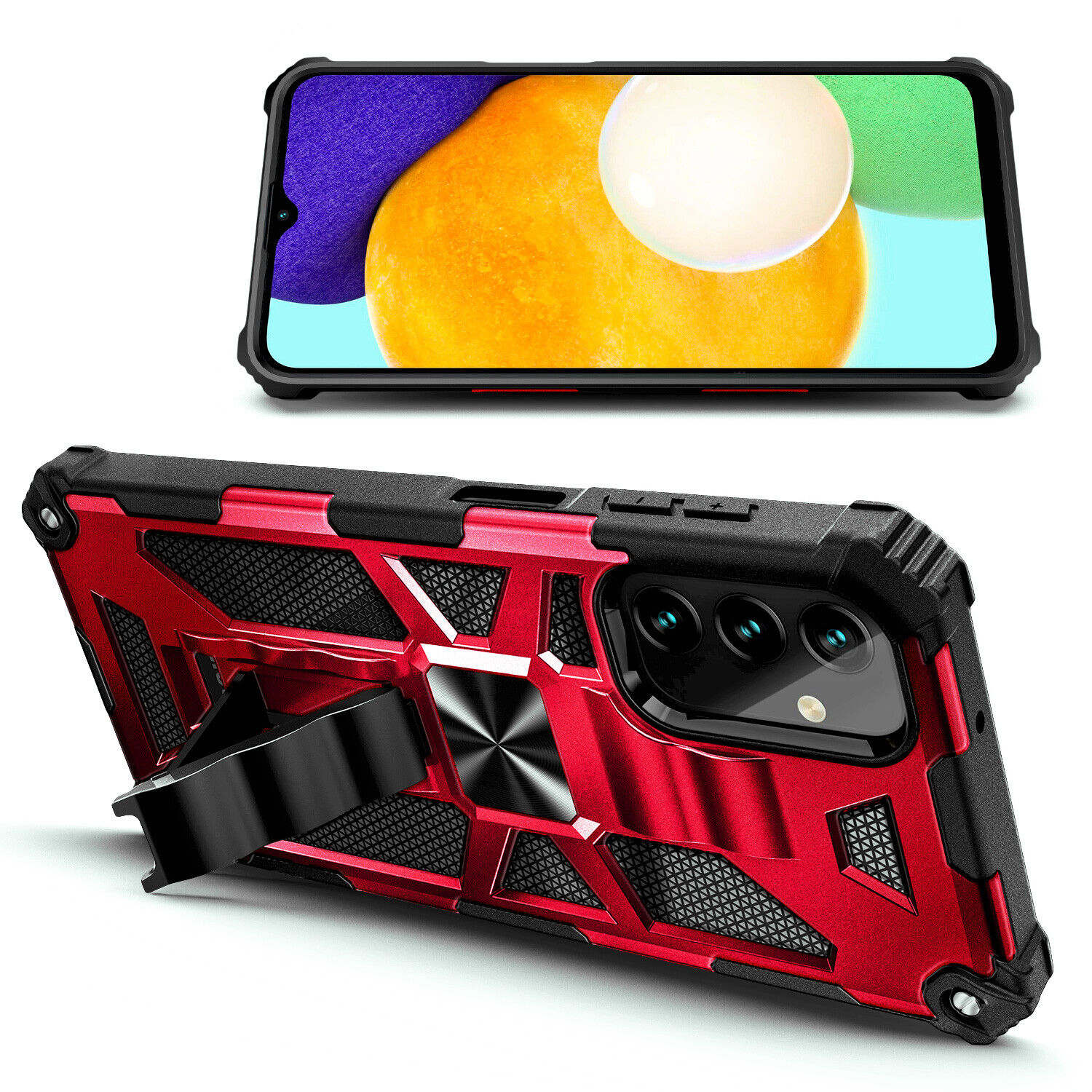 Case For Samsung Galaxy A14 5G Shockproof Kickstand Phone Cover + Tempered Glass
