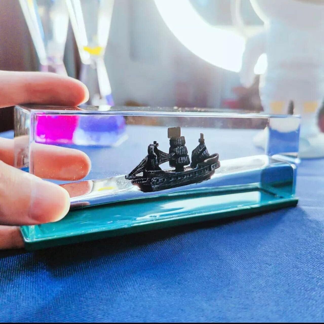 Ghost Ship Black Pearl Ship In A Bottle Fluid Liquid Drift Bottle Decoration