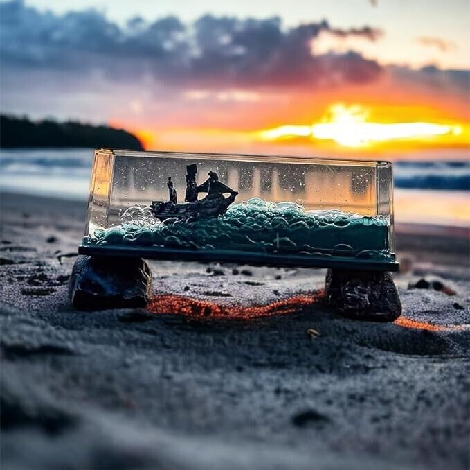 Ghost Ship Black Pearl Ship In A Bottle Fluid Liquid Drift Bottle Decoration