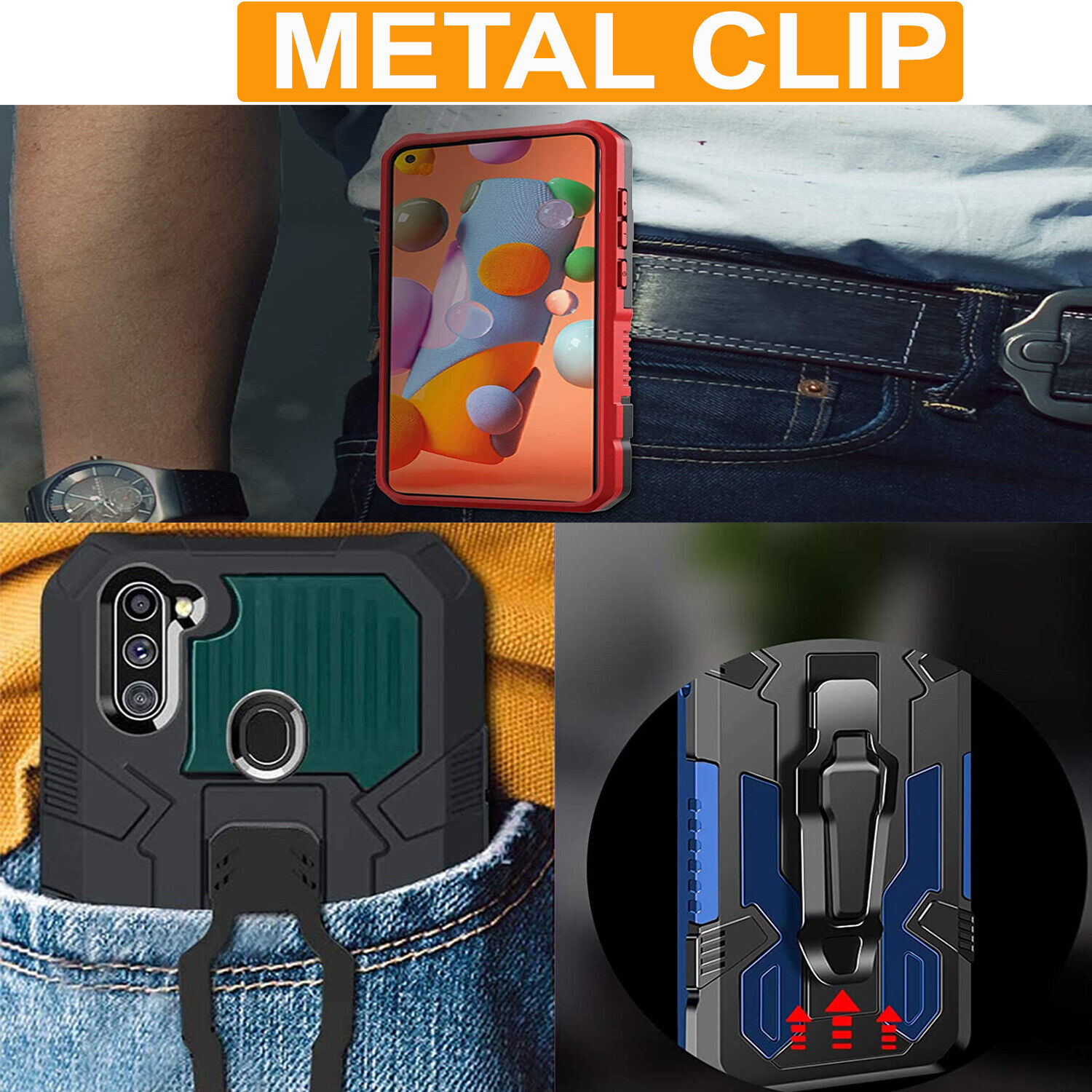 For Samsung Galaxy A51 A71 5G Phone Case Cover Kickstand + Tempered Glass Screen