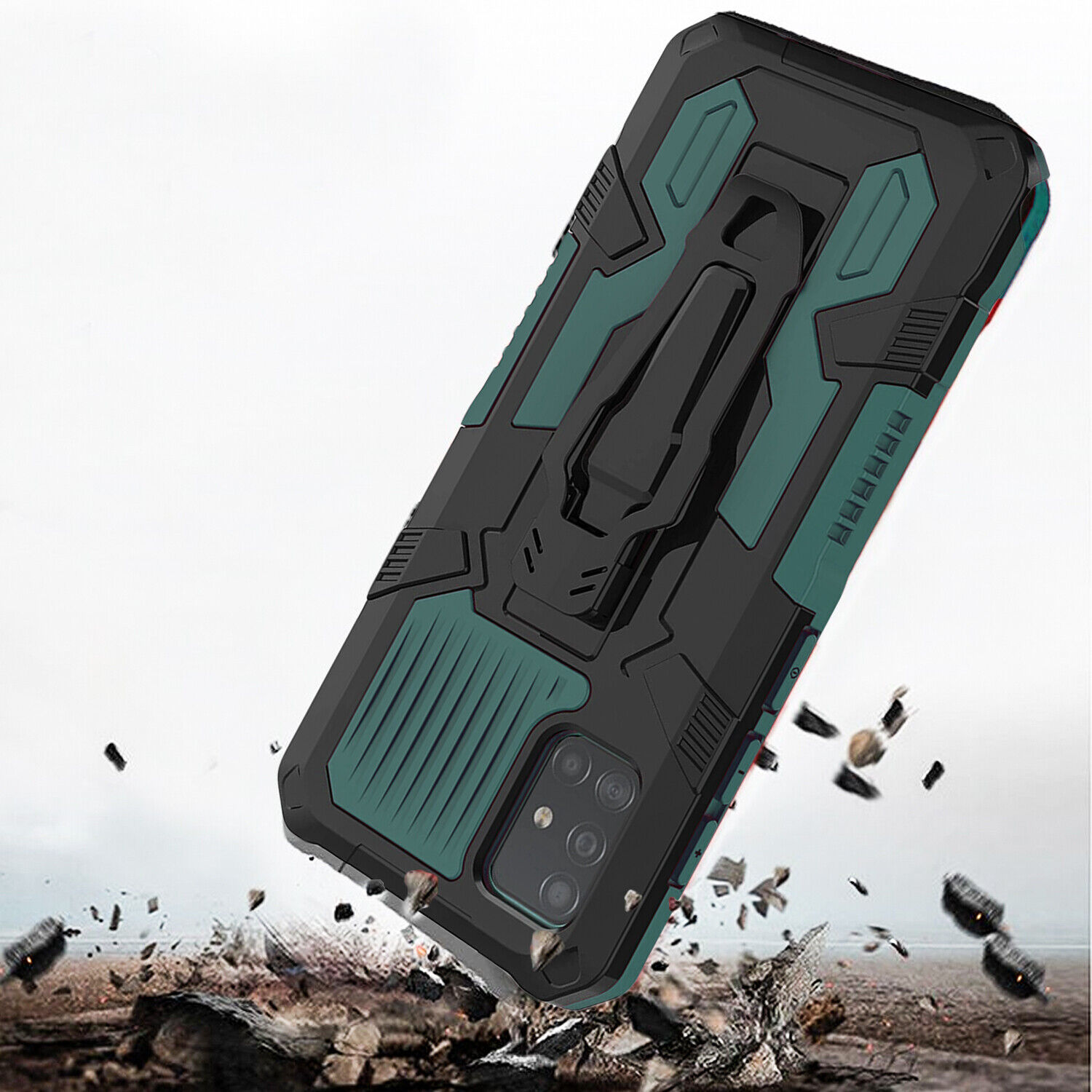 For Samsung Galaxy A51 A71 5G Phone Case Cover Kickstand + Tempered Glass Screen