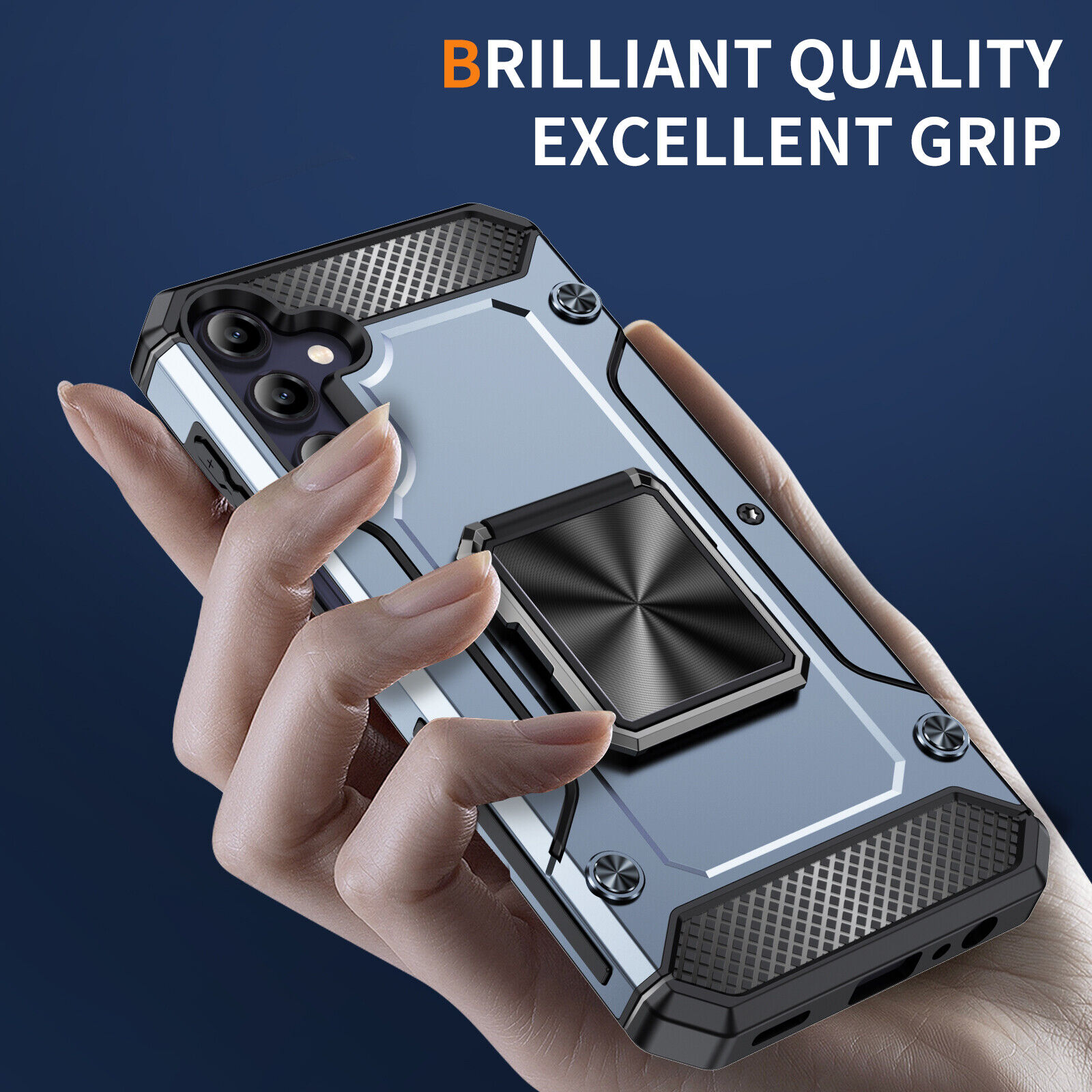 For Samsung A15 A05S A25 5G Rugged Military Drop-Protective Magnetic Stand Case