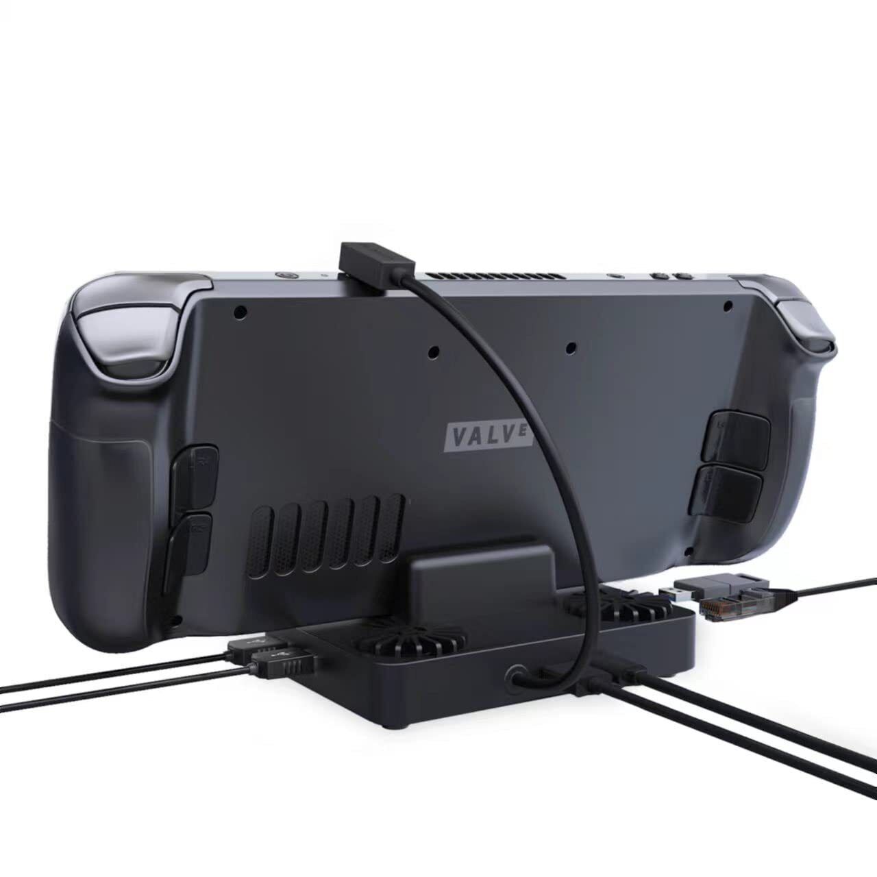 Docking Station for Steam Deck 6-In-1 Dock Station with Cooling Fan HDMI 2.0 4