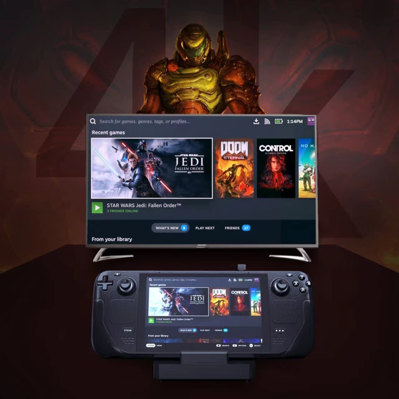 Docking Station for Steam Deck 6-In-1 Dock Station with Cooling Fan HDMI 2.0 4