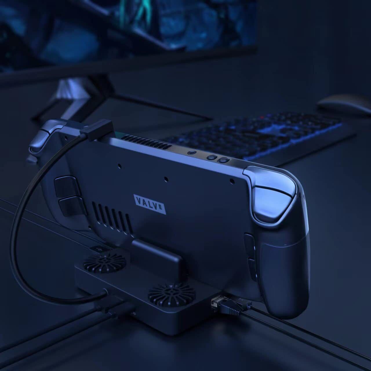 Docking Station for Steam Deck 6-In-1 Dock Station with Cooling Fan HDMI 2.0 4