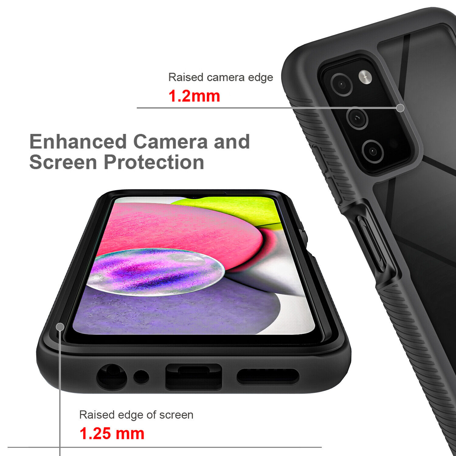 For Samsung Galaxy A14 5G A03S A02S A13 A33 Case Phone Cover + Tempered Glass