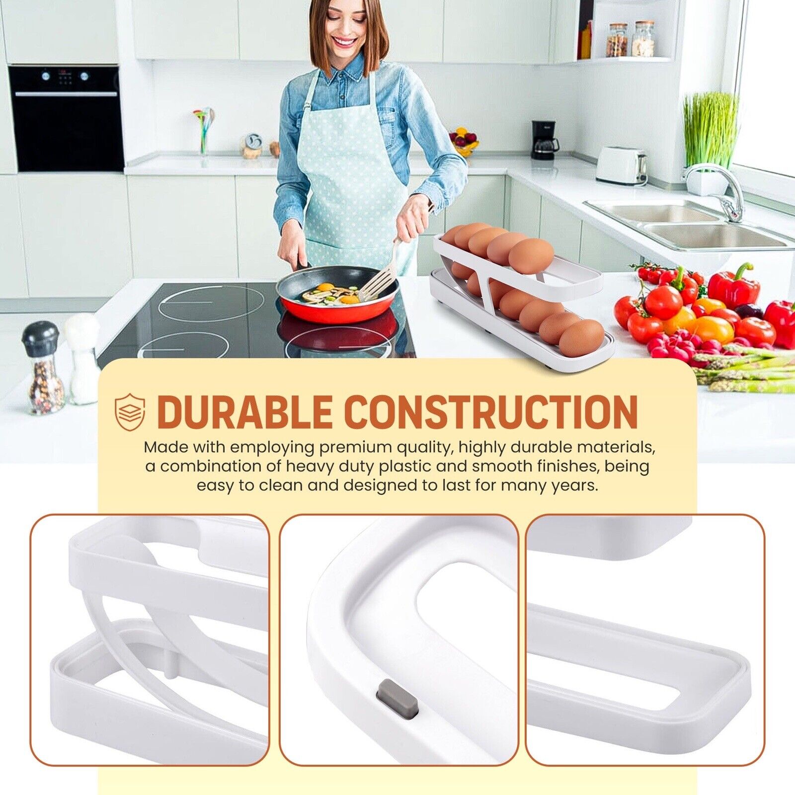 A Happy Cart Egg Holder for Refrigerator