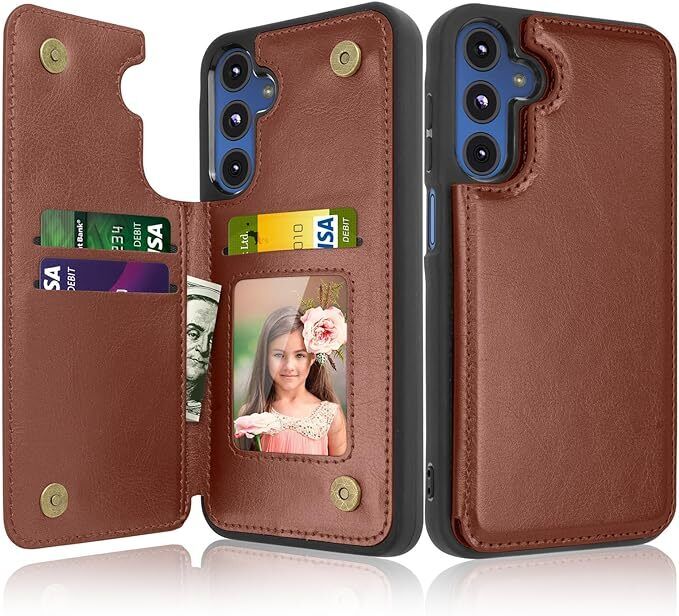 For Galaxy A15 A14 5G Leather Wallet Magnetic Card Slot Stand Protective Case