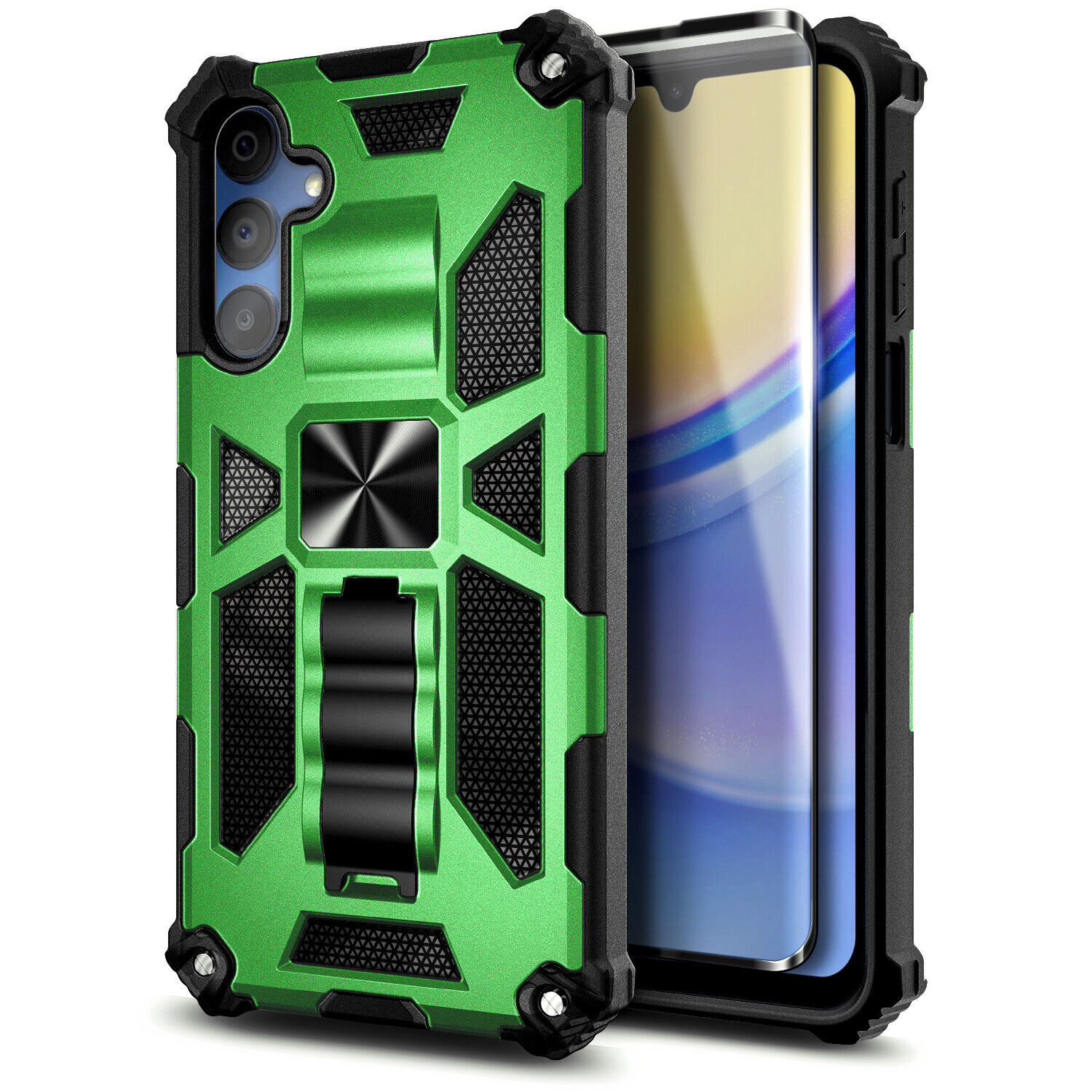 Case For Samsung Galaxy A35 5G Shockproof Kickstand Phone Cover + Tempered Glass