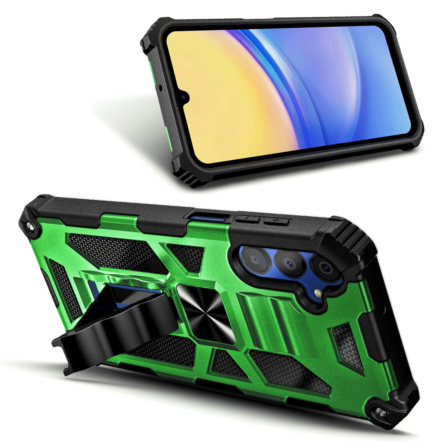 Case For Samsung Galaxy A35 5G Shockproof Kickstand Phone Cover + Tempered Glass