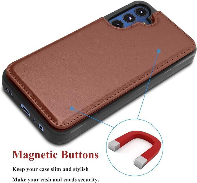 For Galaxy A15 A14 5G Leather Wallet Magnetic Card Slot Stand Protective Case