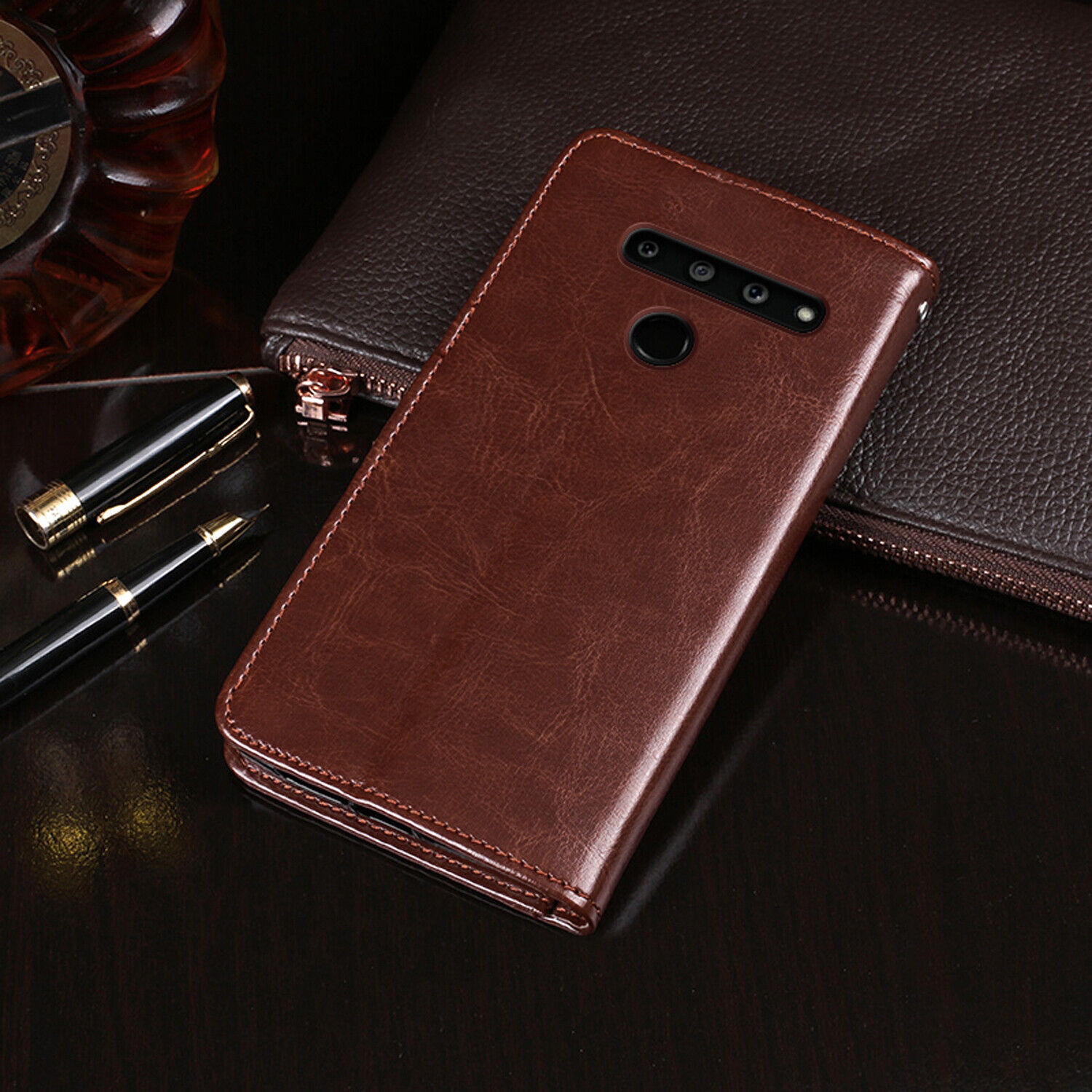 For Samsung Galaxy A42 5G Phone Case Cover Leather Wallet +Tempered Glass Screen