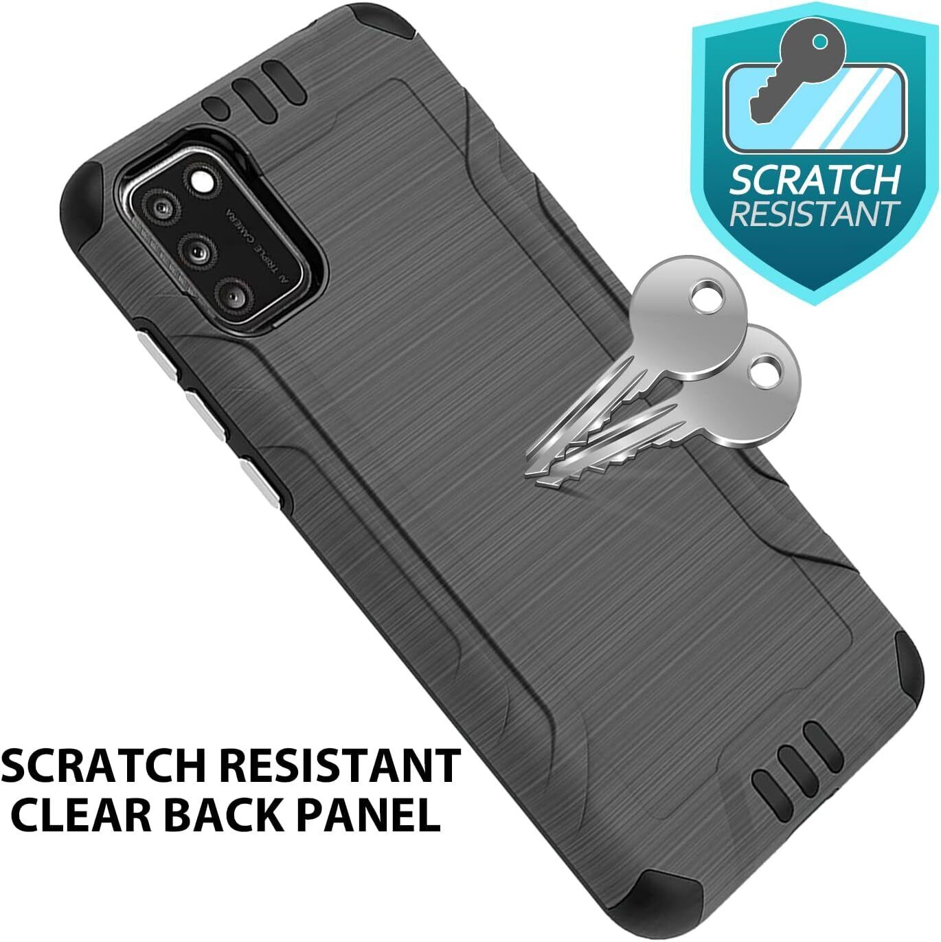 For Alcatel TCL A3X A600DL Phone Case Brushed Armor TPU Cover +Tempered Glass