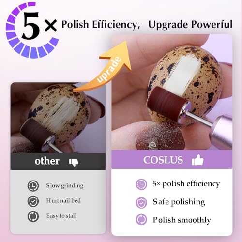 COSLUS Electric Nail Drill File Professional: for Acrylic Gel Dip Powder Nails Portable Nail Drill Machine Kit Manicure Pedicure Tools Polishing Set with Nail Drill Bits Sanding Bands