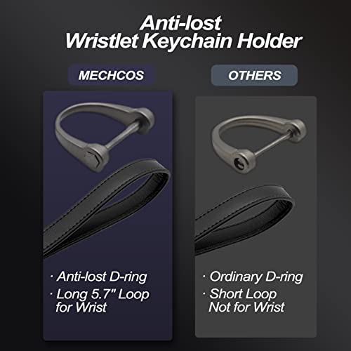Genuine Leather Car Key Fob Wristlet Holder Kit