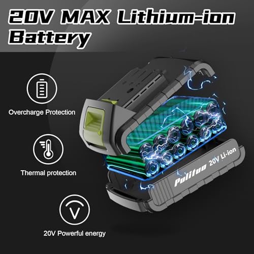 PULITUO Cordless Drill Set - 20V Electric Power Drill with Battery and Charger, 30N Torque, 21+1 Torque Settings, 2 Variable Speeds, includes a 43-pcs Drill Driver Bits Kit and Screws Set (Green)