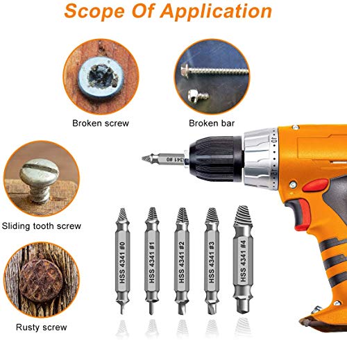 Gifts for Men,Damaged Screw Extractor Set-Father's Day Gifts for Dad,Mens Gifts for Him,Husband,Remover for Stripped Screws Nuts & Bolts Drill Bit Tools for Easy Removal of Rusty Broken Hardware Gift
