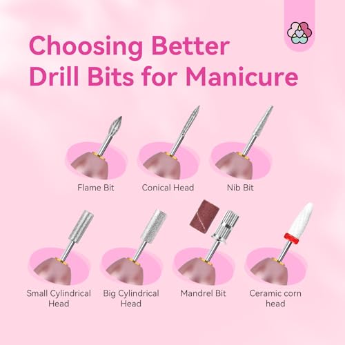 SAVILAND Electric Nail Drill - Electric Nail File Efile Nail Drill Professional Manicure with 6PCS Nail Drill Bits