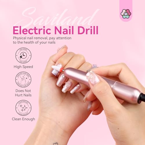 SAVILAND Electric Nail Drill - Electric Nail File Efile Nail Drill Professional Manicure with 6PCS Nail Drill Bits