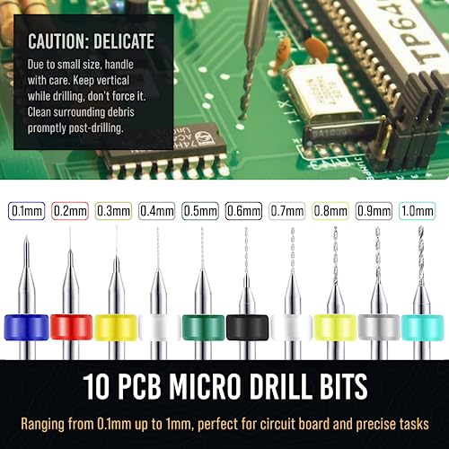 CRAFT911 Hand Drill Bits Set - Pin Vise Hand Drill Manual, Small Micro Drill Bit Set | Jewelry Drill Kit, PCB Mini Drill Bits for Resin Beads Polymer Clay | DYI Jewelry Making Drill, Craft Drill Bit