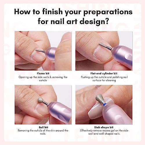 Makartt Nail Drill Bits, 10Pcs Dimond Sanding Bit Set for Nail Drill E File, 2023 Upgraded Cuticle Cleaner Nail Gel Polish Remover Tool for Acrylic Nails Manicure Nail Prep, Nail Salon Home DIY Use