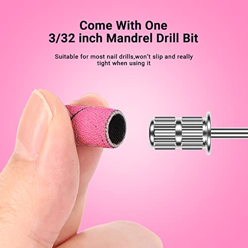 MelodySusie 100 Pcs Nail Drill Bits Sanding Bands for Nail Drill 180 Fine Grit Nail File Sanding Bands for Acrylic Nails Gel Manicures and Pedicure