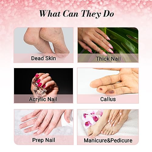 MelodySusie 50 Pcs Nail Drill Bits Small Sanding Bands with 3.1mm Mandrel Bit, 180 Fine Grit Nail File for Acrylic Nails Gel Manicures and Pedicure, Pink