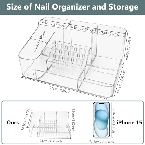 CGBE Nail Drill Machine & Nail Drill Holder, 28 Holes Transparent Acrylic Drill Bit Holder for Nails, Professional Nail Organizer and Storage Box Case (Not Including Nail Drill Machine & Bit)