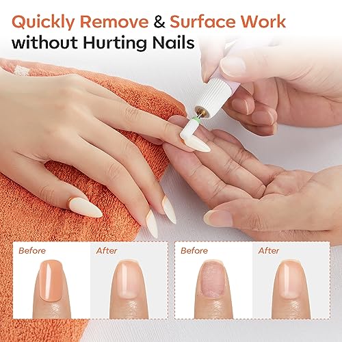 Modelones 24Pcs Nail Drill Bit Set, 3/32” Ceramic Diamond Carbide Nail Drill Bits, Acrylic Gel Nail Bit Kit, Cuticle Remover Bits for Acrylic Gel Dip Powder Nail Manicure Pedicure