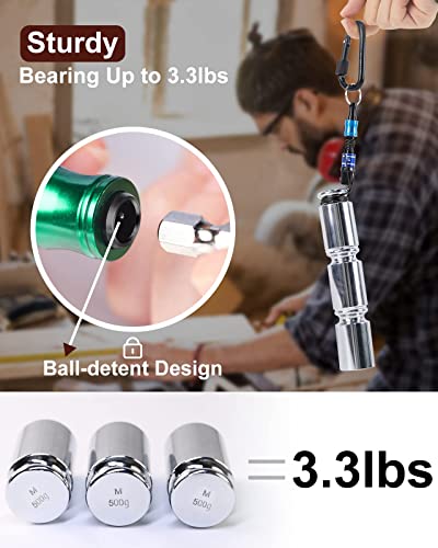 12pc Portable Bit holder Keychain, 1/4in Hex Shank Screwdriver Bit Clip for Impact Driver Flexible Drill Bit Extension Nut Driver W/Black Carabiner, Quick Release Lightweight Drill Screw Adapter