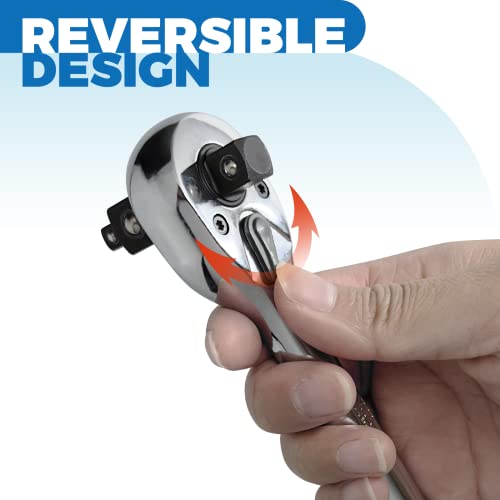 3-IN-1 Ratchet Handle Set, 72-Tooth, Full Chrome