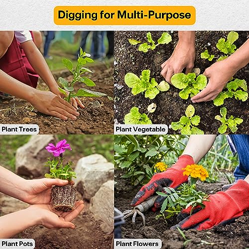 NAFOGAR Garden Auger Drill Bit for Planting - Pack of (2) 1.6x16.5Inch & 3.5x16Inch - Post Hole Digger Drill Auger for Gardening Bulbs, Flowers, and Bedding Plant - Made to Fit in Any 3/8" Hex Drill