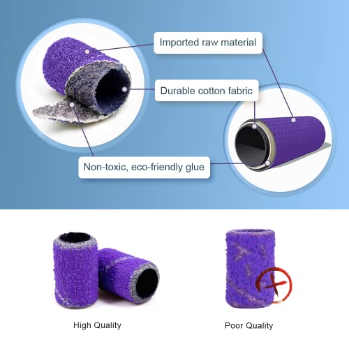 Nail Drill Bits Sanding Bands for Nail Drill, Corfulra Drill Bits for Nails 210pcs Sanding Bands Coarse Fine #80#150#240 Grits with Rainbow Mandrel Bit for Electric Nail Drill Nail Accessories Tool