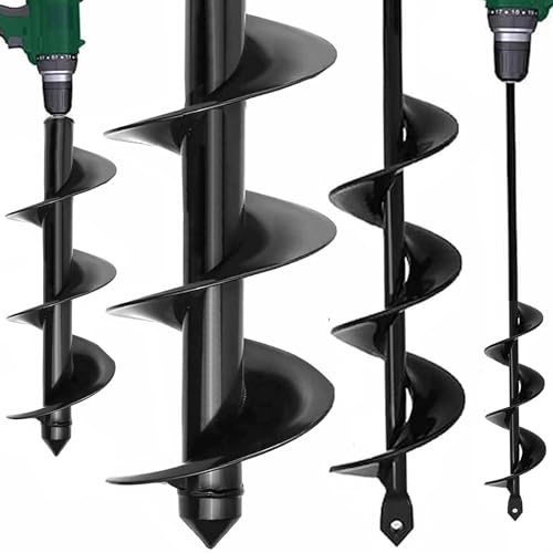 TCBWFY Garden Auger Drill Bit for Planting 3.5"x16"and 1.6"x16.5"Auger Drill Bit Plant Flower Bulb Auger Spiral Hole Drill Earth Post Umbrella Bulb Planter Auger for 3/8"Hex Drive Drill