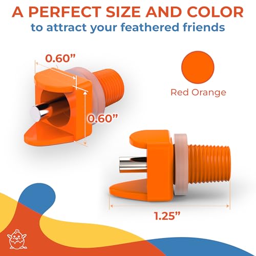 Lil'Clucker Horizontal Chicken Waterer Nipples, Pack of 15 Chicken Nipple Waterer with Drill Bits, Easy Install Automatic Chicken Waterer System, No Leak Chicken Water Feeder, Poultry Waterer - Orange