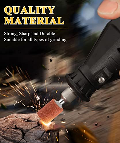 Sanding Bits for Dremel Rotary Tool, Grinding Stone Sanding Drill Bits with 1/8" Shank, Aluminium Oxide Tough Enough to Metal Rust Removal/Smoothing/Sharpening, Different Shape Meet More Needs, 42Pcs