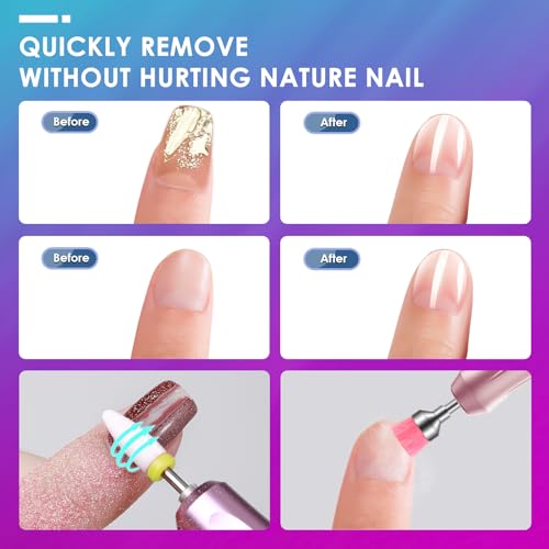 26pcs Nail Drill Bits Set, 3/32inch Professional Ceramic Safety Bits for Nail Drill, Diamond Cuticle Efile Nail Drill Bits, Remover Bits for Acrylic Gel Nail Tech Manicure Pedicure, Home Salon