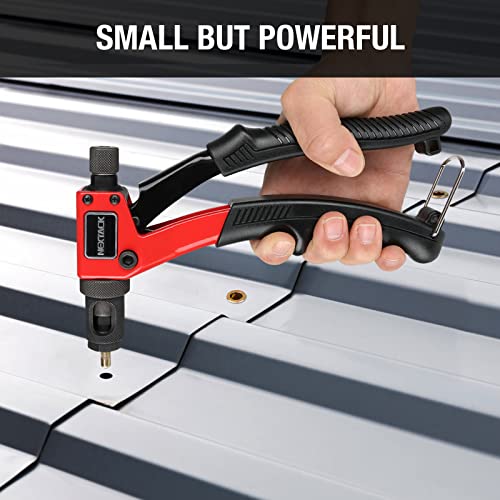 NEXTACK Rivet Nut Tool Rivet Nut Kit with a Step Drill Bit & 80 Nutserts for One-Handed in Tight Space, 8" Rivnut Tool Setter with 8 Mandrels Incl. 6-32 & 8-32 in Organized Rugged Carrying Case NT600